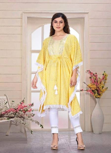 Beauty Queen Airy 1 Rayon Designer Party Wear Kaftan Kurti Collection Catalog